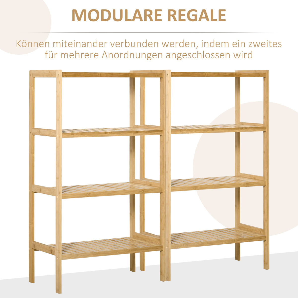 Beach Shelf 4-Tier Bookshelf Bamboo Natural Finish