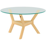 Tempered Glass Coffee Table, Adjustable Foot Pads Steel Frame, Transparent