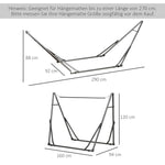 Foldable 2-in-1 Hammock Stand & Clothes Rack, 120kg Load Capacity, 290x92x88cm, for Garden & Patio
