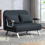 Sleeper Sofa 2-Seater Adjustable Backrest Velvet Black