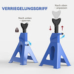 Jack Stand 3 Ton, 2 Pieces, 13 Levels Adjustable, Blue