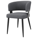 Dining Chair Set of 6, Ergonomic Design with Curved Backrest, Beige/Grey Flannel