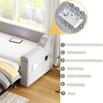 Sofa Bed, Bluetooth Stereo, Storage, Slatted Frame, Light Grey Velvet