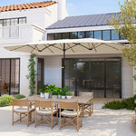 Double Parasol, 436 x 260 cm, UV Protection, Steel, Beige
