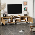 Modern TV Cabinet with 2 Doors, 2 Open Compartments - 160.5 x 35.5 x 45 cm