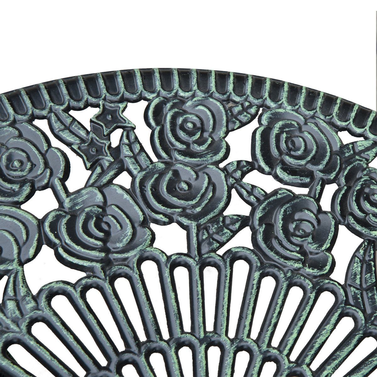 3-Piece Bistro Set for Balcony & Terrace, Antique Green Cast Aluminum