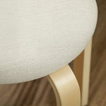Dining Room Stools, Stackable Round Stools, Linen Look, Cream White