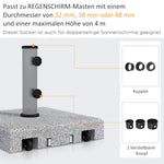 Granite Parasol Base, 28kg with Wheels, Pole Diameters 32/38/48mm, Grey