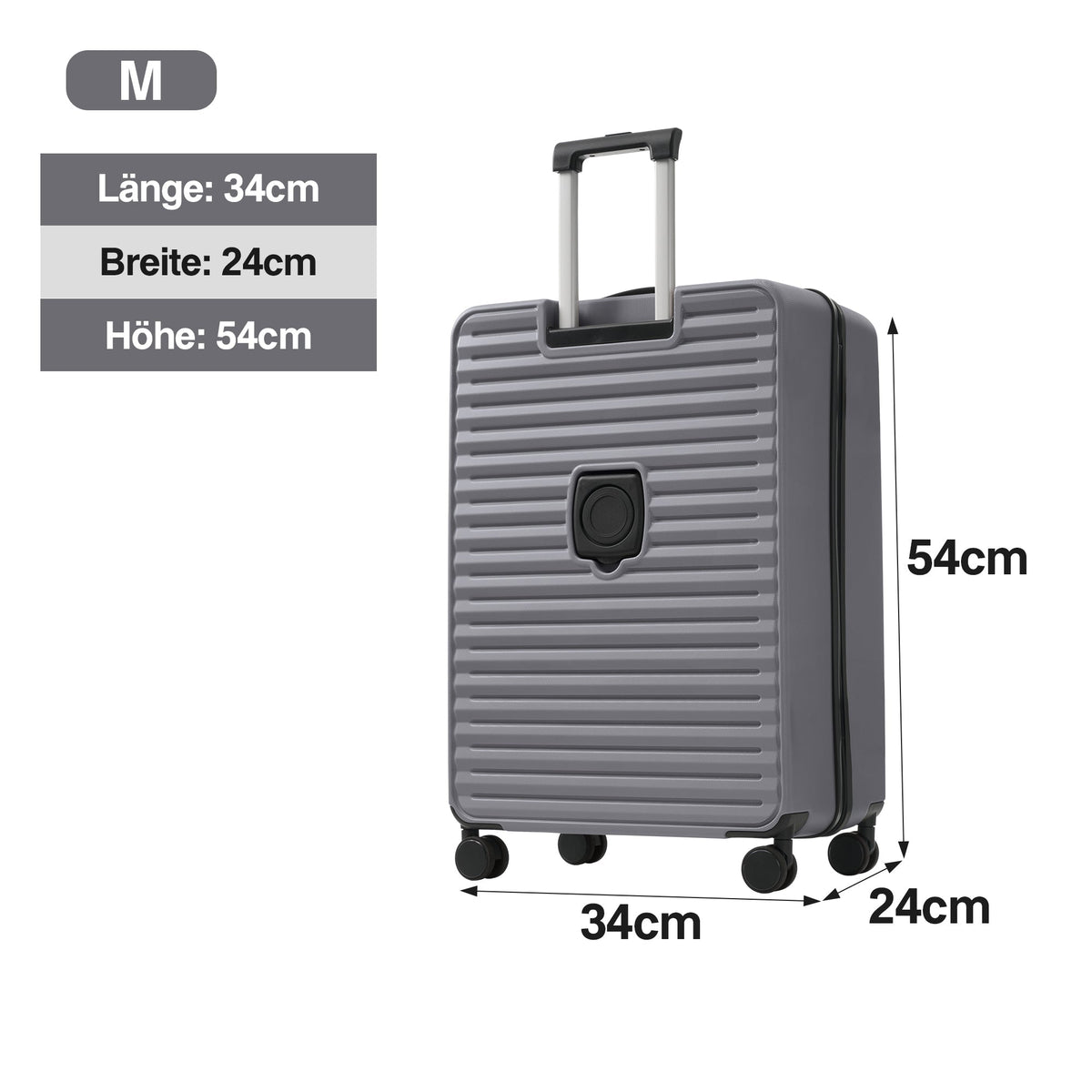 Three-piece Luggage Set - Front-opening, Cup Holders, TSA Lock, 360° Wheels, ABS Material