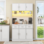 Multifunctional Buffet 100x40x180cm LED App Control Drawers Shelves Power Outlets