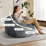 Curved High-Back Bean Bag Chair Full-Body Contour Support