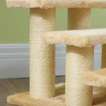 Cat Stairs, 11cm Step Height for Older Pets, Plush Cream