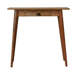 Solid Wood Mini Writing Desk, 1 Drawer, Brown