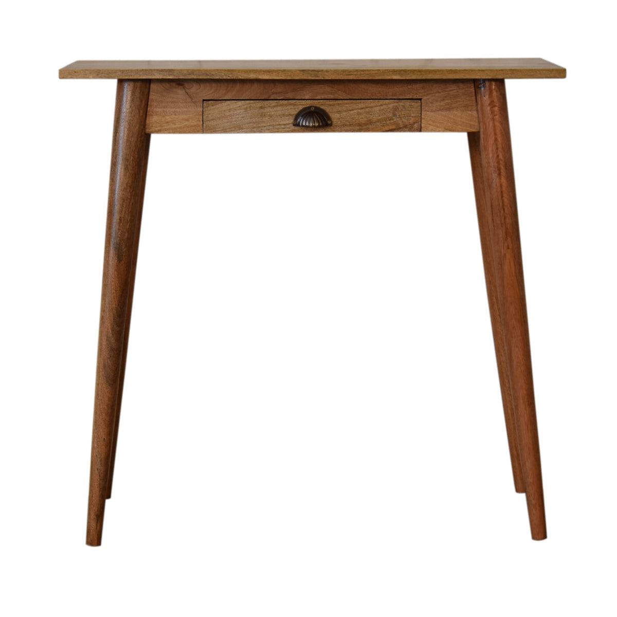 Solid Wood Mini Writing Desk, 1 Drawer, Brown