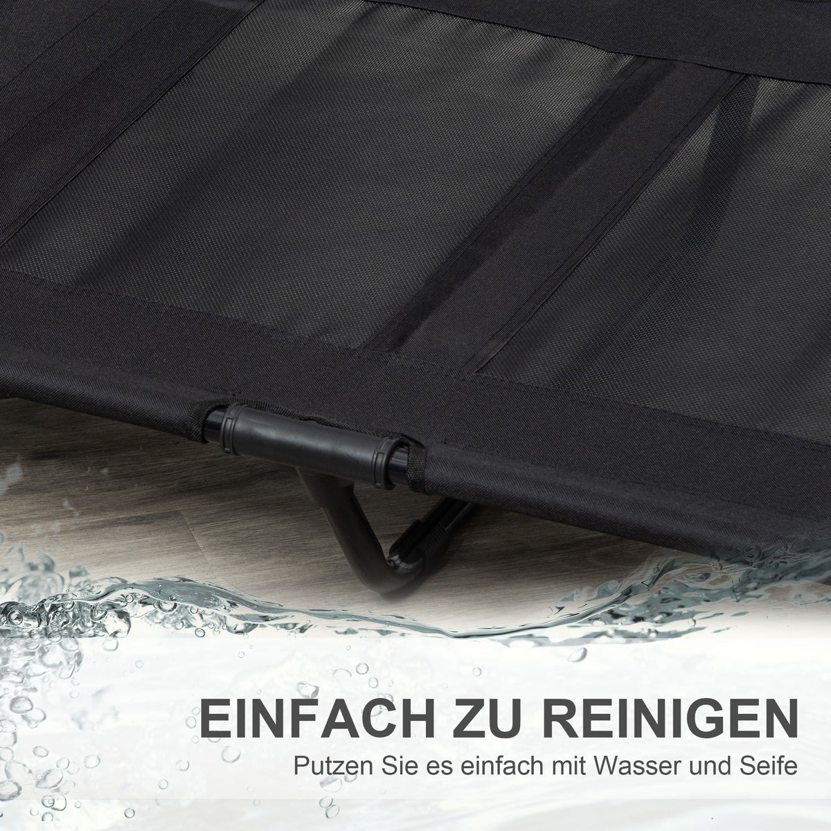 Dog Lounger Elevated Outdoor Bed & Sofa, Oxford Black