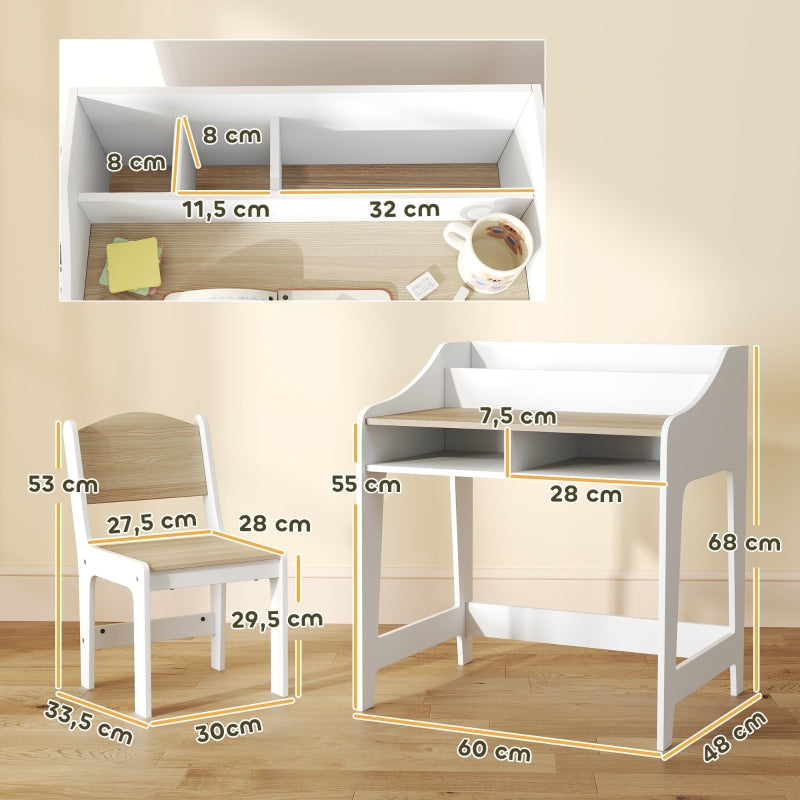 Children's Desk Set, Storage, Chair, Wood