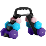 Dumbbell Set with Storage Rack, 6 Piece Weight Set (1kg, 3kg, 5kg) for Fitness Training