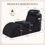 Modern Leisure Chair with Ergonomic Compression Foam and Side Pocket, Black