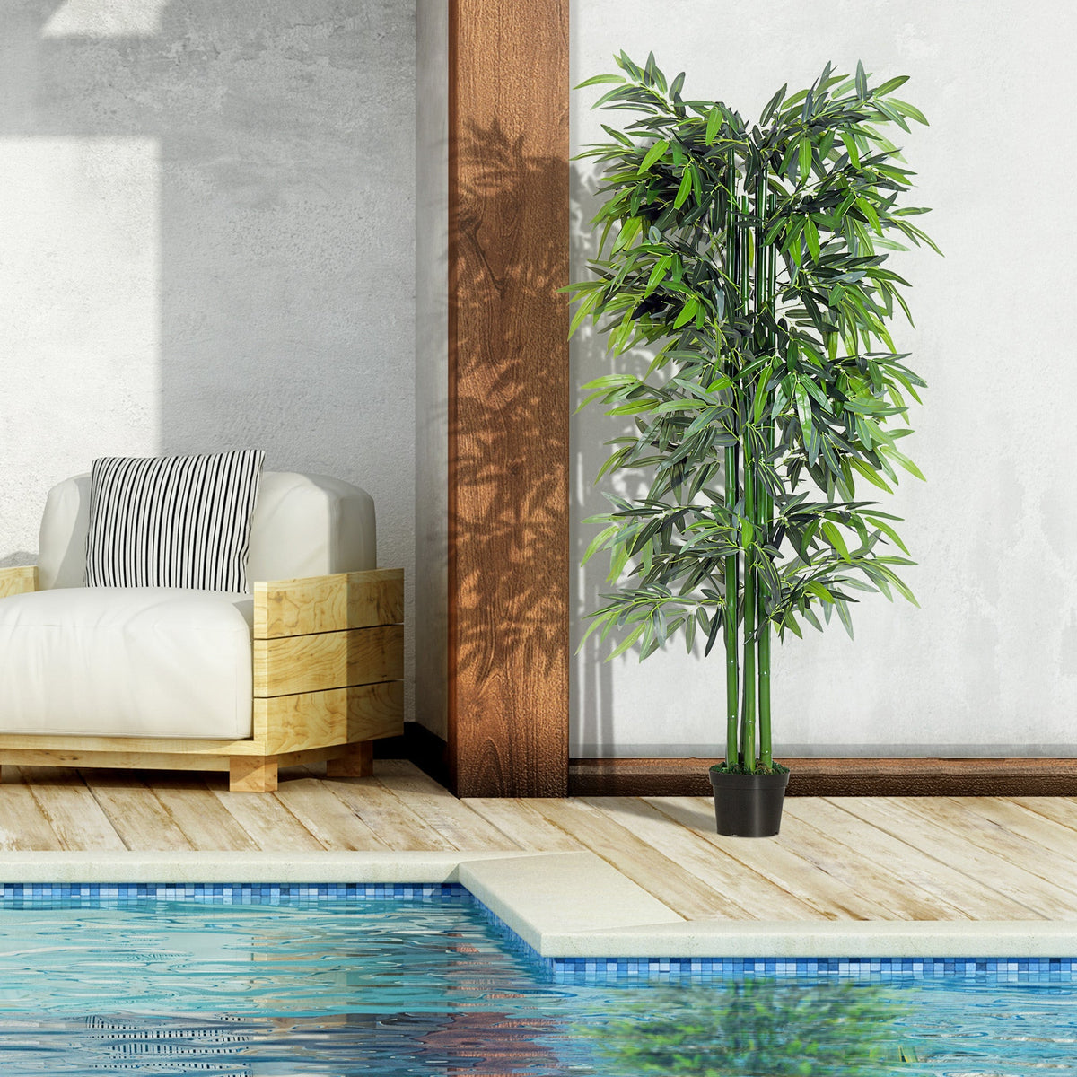 Artificial Bamboo Tree 180 cm with Planter, Realistic, Easy Care, Artificial