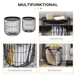 Coffee Tables, Set of 2, Scandi Design with Storage Space, Steel Black