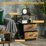 Chest of Drawers, Fabric Drawers Industrial Style, Rustic Brown