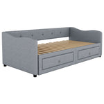 Upholstered Bed 90x200cm Triple Adjustable Headboard - White