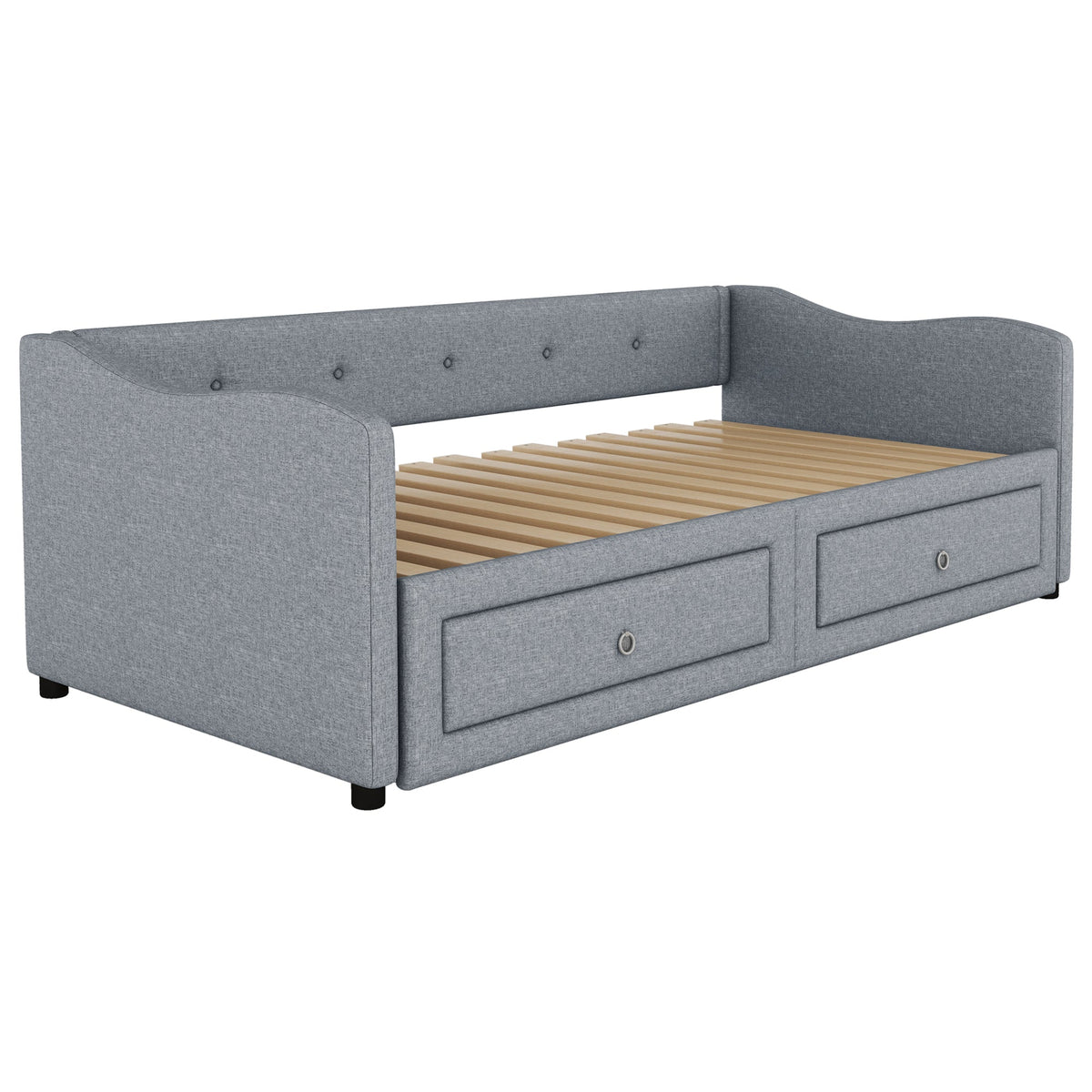 Upholstered Bed 90x200cm Triple Adjustable Headboard - White