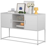 Metal Accent Cabinet Sideboard Buffet Storage 120x40x75cm - White