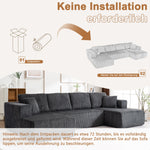 Modern U-Type Leisure Sofa with Modular Design and Lounge Chairs, Lamp Fabric