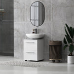Bathroom Vanity Unit with Drawer, Compact Chipboard, White
