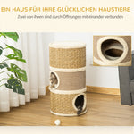 Cat Scratching Post Barrel 3 Levels Sisal Plush