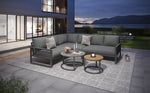 Garden Lounge Set Corner Sofa 6-7 Seater Adjustable Legs - Grey