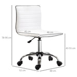 Office Chair, Adjustable Height, 120 kg, White Leather