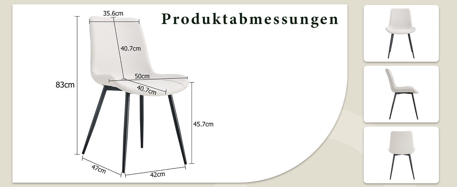 Dining Chair Set of 4 Modern Widened Seat Metal Legs - White Faux Leather