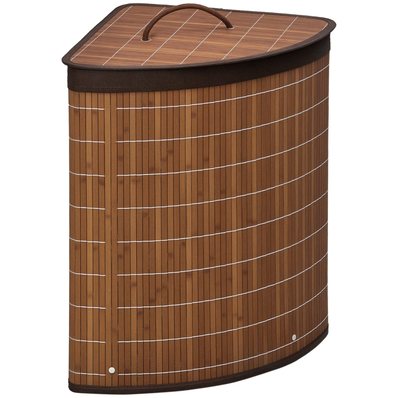 Laundry Basket, 55L Capacity with Removable Lid, Brown