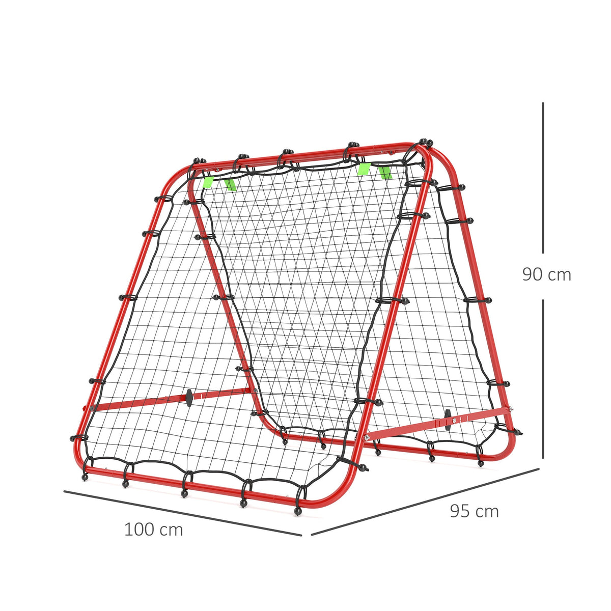 Football Rebounder Double-Sided Rebound Adjustable in 5 Levels for Training Steel Red