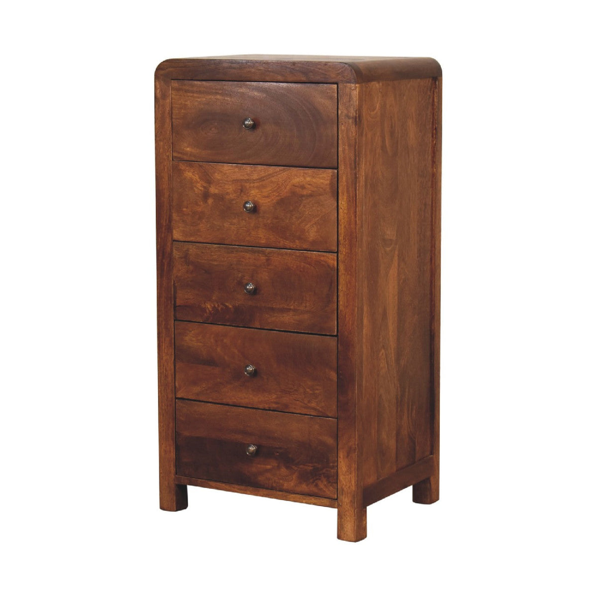 Aspen Tallboy 5-Drawer Solid Wood, Brown