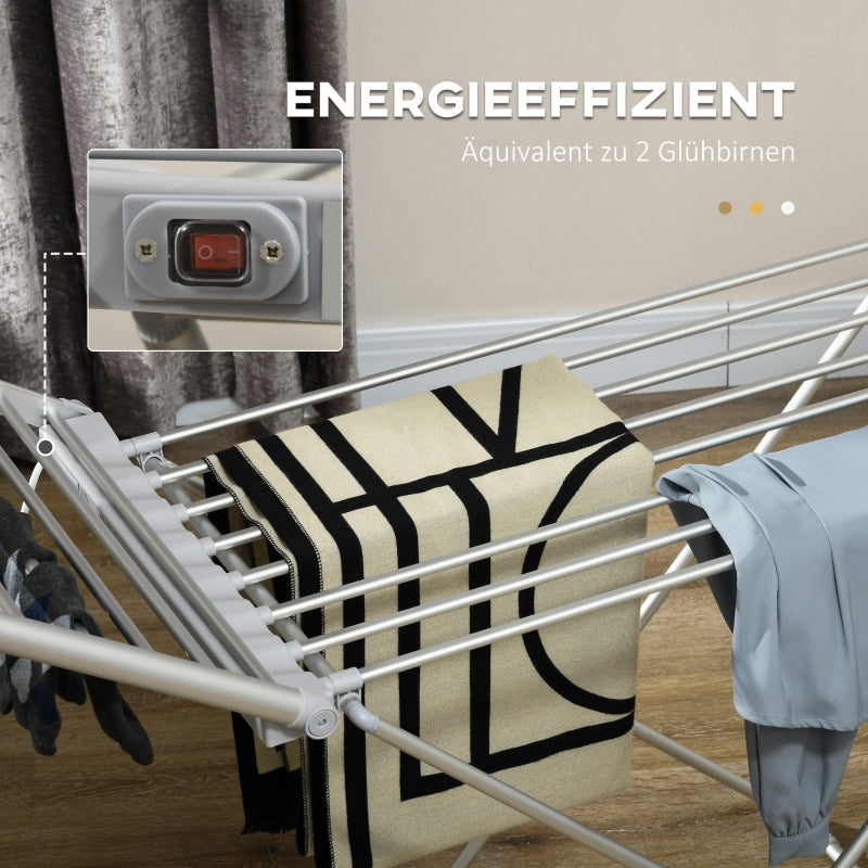 Heated Clothes Drying Rack, Foldable 45-55℃ 144x53x96cm
