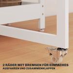 Folding Dining Table, Portable for 2-4 People with Open Shelves, White