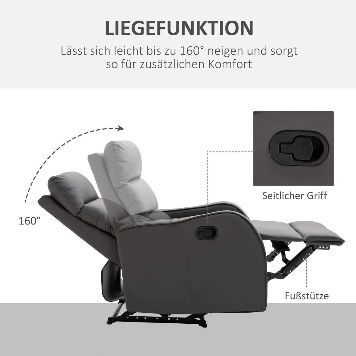 Recliner Chair, Rocking, Reclining, Rotatable, Cup Holder, Microfiber Cloth