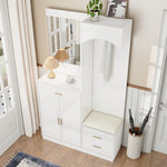 Compact Wardrobe Shoe Cabinet Entrance Storage with Mirror, Modern