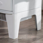 Electric Fireplace, LED Flame Effect 900/1800W, White Metal & ABS Plastic