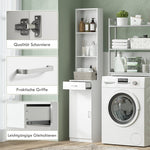 Tall Bathroom Cabinet, Drawer Door Adjustable Shelves, White