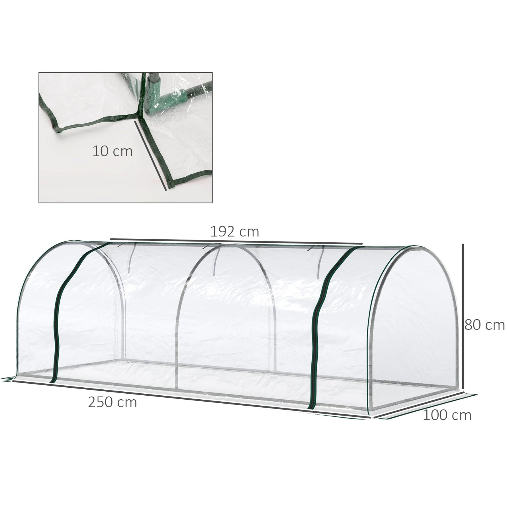Greenhouse with Door, Cold Frame, Plant Growing, Steel PVC