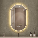 Frameless Oval Wall-Mounted Smart Mirror, Anti-Fog Touch Screen 60x90cm
