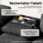 Three-Seater Sofa Multifunctional Folding Table USB Storage - Chenille