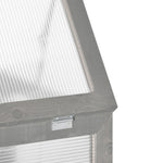 Greenhouse Cold Frame 3-Tier 2-Door Weatherproof Wood/Polycarbonate Dark Grey