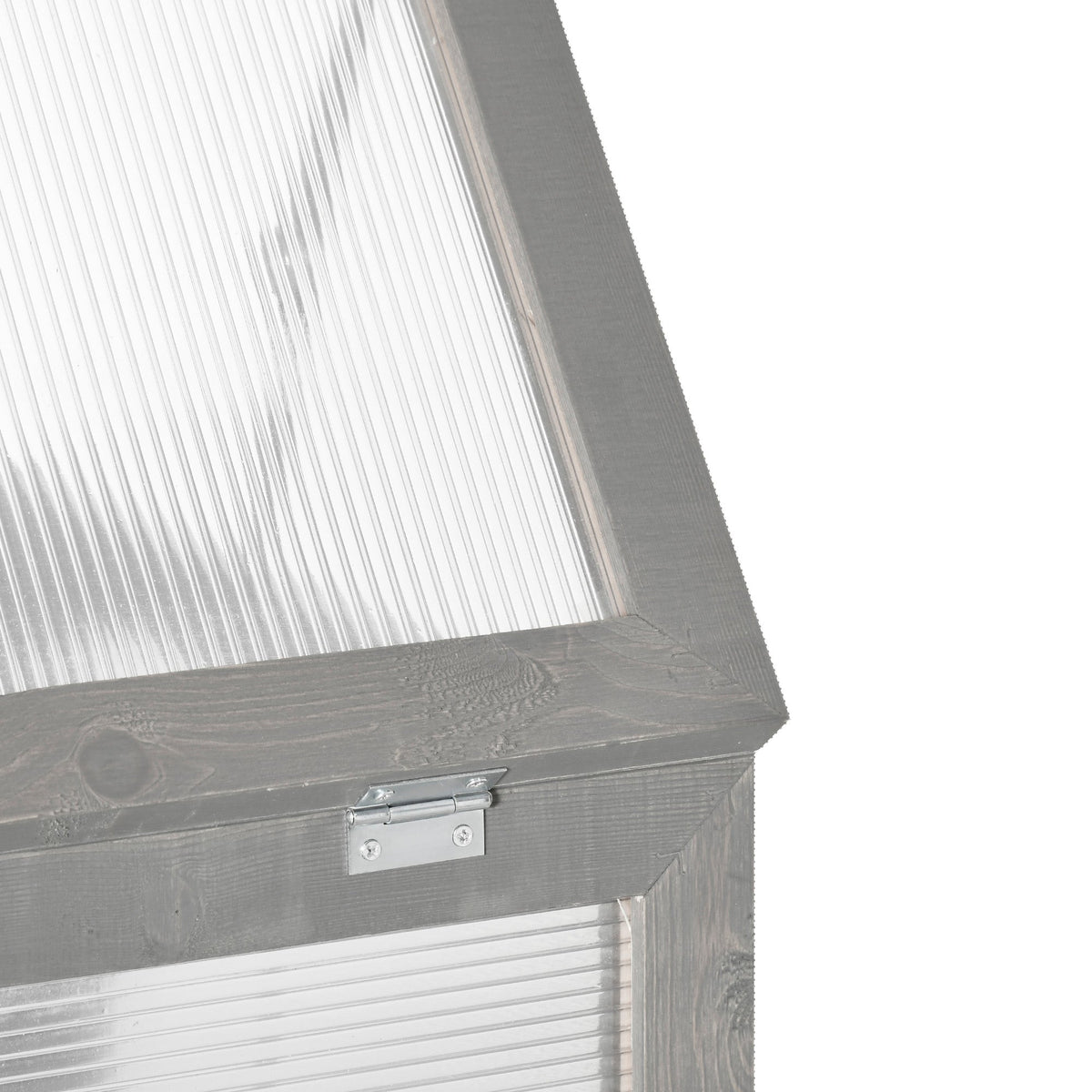 Greenhouse Cold Frame 3-Tier 2-Door Weatherproof Wood/Polycarbonate Dark Grey