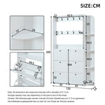 Hallway Cabinet 3-in-1 Shoe Cabinet 8 Hooks 5 Shelves - White