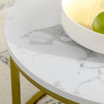 Coffee Tables, Round Stackable with Steel Frame, White